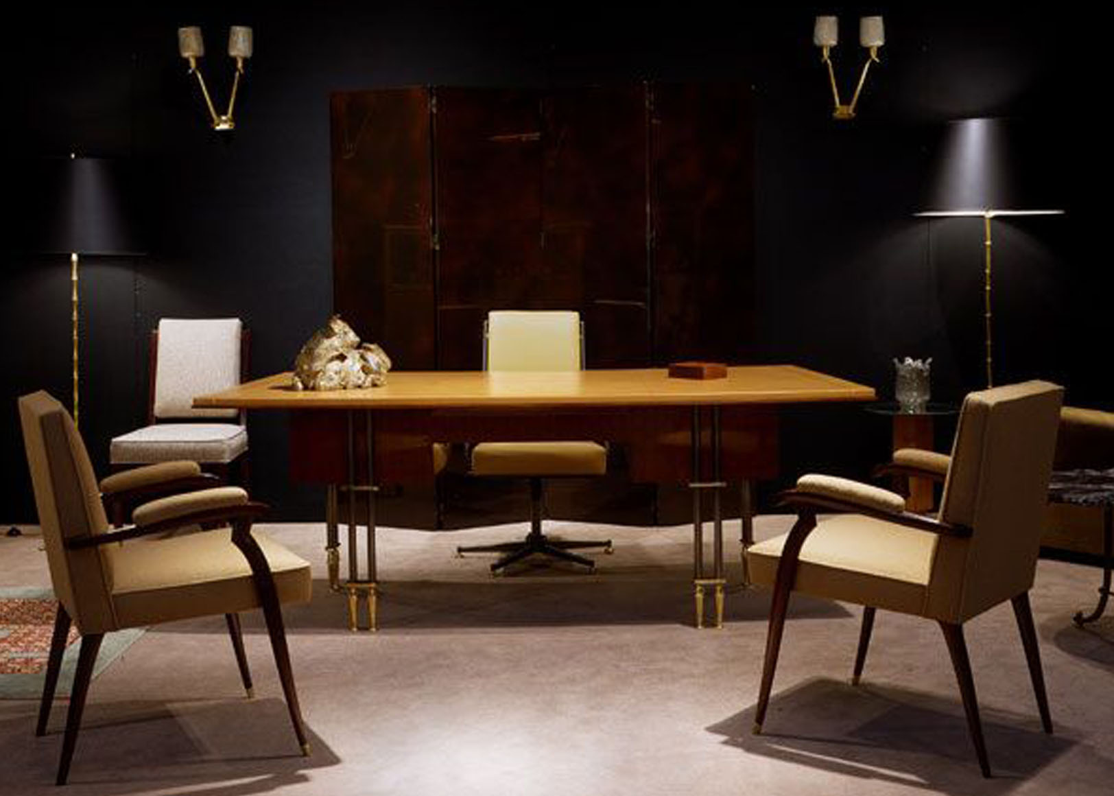 jacques furniture desk leather covered top maison leleu jpg